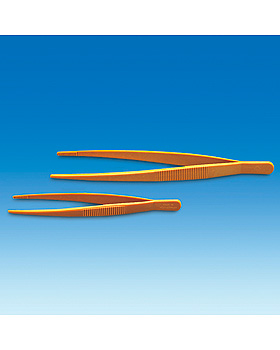 Pinzette, POM, gelb, stumpf, elastisch, Lnge 115 mm, 50 Stck, Vitlab, medishop.de