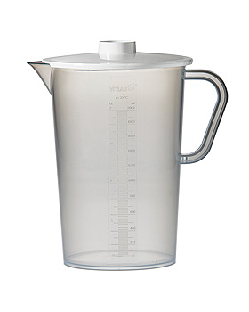 Sammelgefäß, PP, mit Deckel, PC, erhabene Skala, 2000 ml, Vitlab, medishop.de