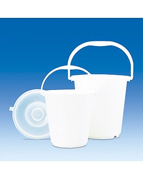 Eimer, PE-HD, wei, graduiert, ohne Deckel, 10 Ltr., Vitlab, medishop.de