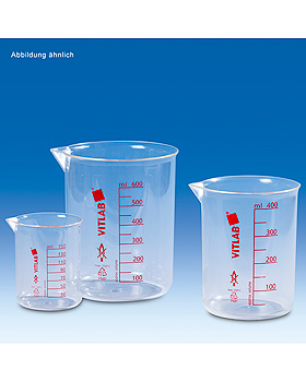 Griffinbecher, PMP, gedruckte rote Skala, 400 ml, Vitlab, medishop.de