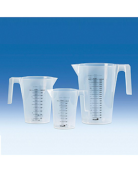 Messbecher stapelbar, PP, 1000 ml, schwarze Skala, beidseitig bedruckt, Vitlab, medishop.de