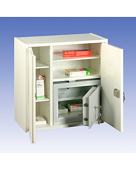 Medikamentenschrank wei, inkl. Tresor, Wagner, medishop.de