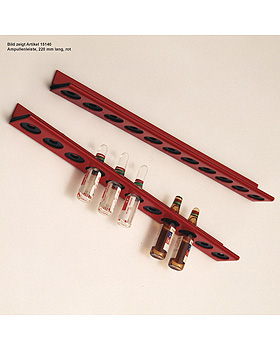Ampullenleiste, 220 mm lang, rot fr ULMER KOFFER II, III und RESCUE-PACK, Weinmann, medishop.de