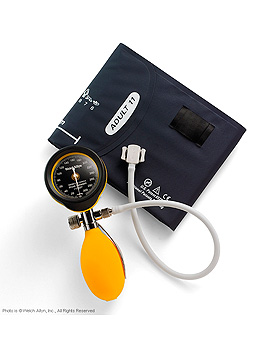 DuraShock Blutdruckmessgert DS55 gelb,  50 mm, verchromt, 1-Schlauch,, WelchAllyn, medishop.de