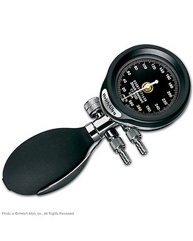 DuraShock DS55 Manometer allein  50 mm, verchromt, 2-Schlauch,, WelchAllyn, medishop.de