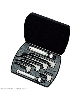 Fiber Optik Miller Laryngoskop Set im Etui, WelchAllyn, medishop.de