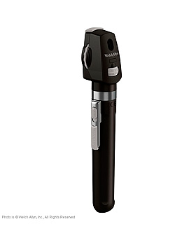 Pocket Plus LED Ophthalmoskop onyxschwarz, inkl. Handgriff und Etui, WelchAllyn, medishop.de