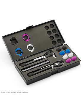 Pocket Plus LED Set onyxschwarz, mit Hartschalenetui, WelchAllyn, medishop.de