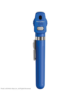 Pocket LED Ophthalmoskop royalblau, inkl. Handgriff, WelchAllyn, medishop.de