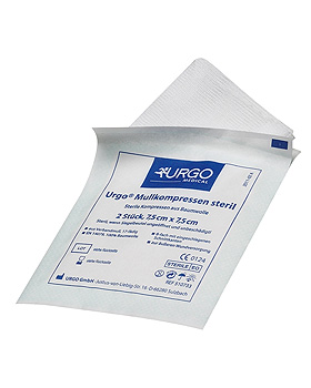 Mullkompressen steril  7,5 x 7,5 cm, 25x2 Stück, Urgo, medishop.de