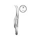 GILL, Irispinzette, 7,5cm, 1x2 Zhne, gebogen, 1 Stck