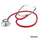 Double Doppelkopf-Stethoskop, rot, umschaltbar, Aluminium, 58 cm