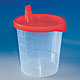 Urinbecher 125 ml mit Schnappdeckel rot im Karton, 500 Stck