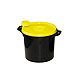Kanlenabwurfbehlter schwarz 5,0 Ltr., gelber Deckel, 1 Stck