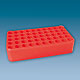 S-Monovette-Rack D 17, rot, 50 Bohrungen  17 mm, ohne Griffe
